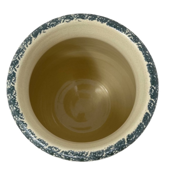 Casey Pottery Burgundy Floral Heart Design Utensil Holder Vintage Hand Made 90s - Picture 3 of 5